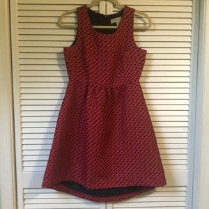 Anthropologie pink/navy high low dress